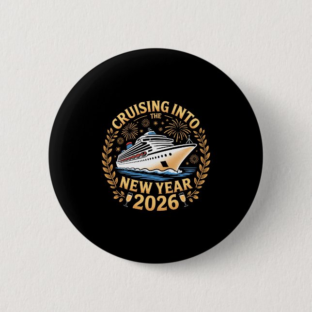 Cruising Into 2026 New Years Eve Party Favors Fami Button (Front)