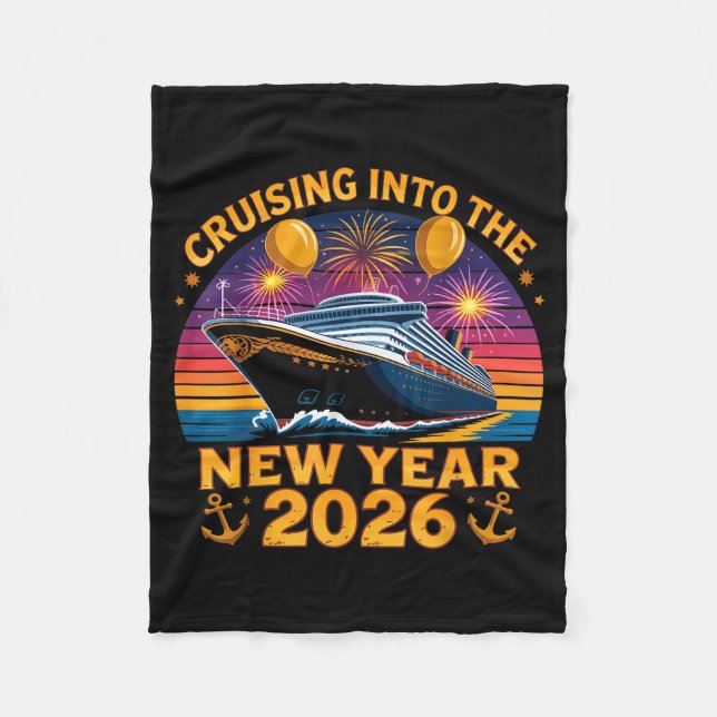 Cruising Into 2026 New Years Eve Party Favors Fami Fleece Blanket (Front)