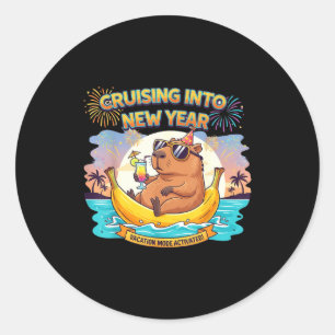 Cruising Into 2026 New Years Eve Party Matching Fa Classic Round Sticker