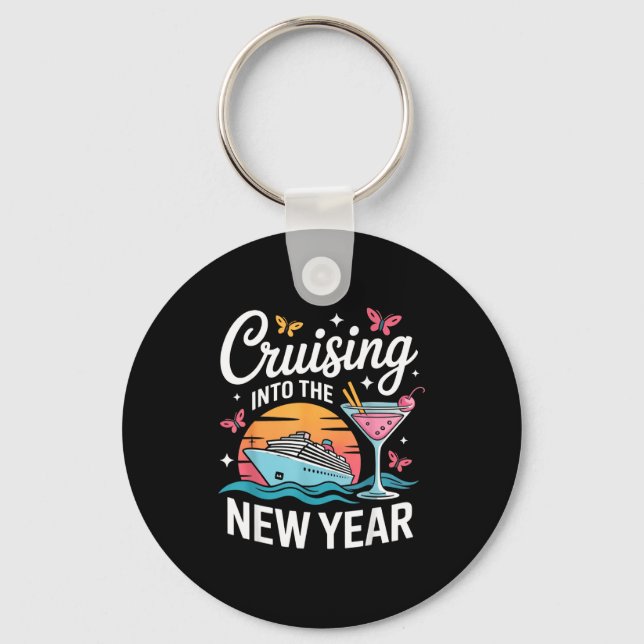 Cruising Into 2026 New Years Eve Party Matching Fa Keychain (Front)