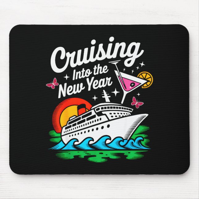 Cruising Into 2026 New Years Eve Party Matching Fa Mouse Pad (Front)