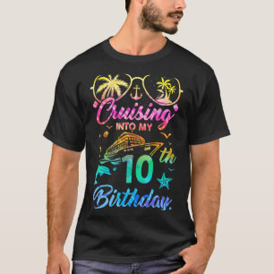 Cruising Into My 10th Birthday Party 10 Years Old  T-Shirt