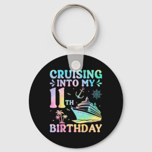 Cruising Into My 11th Birthday Vacation Trip 11 Ye Keychain