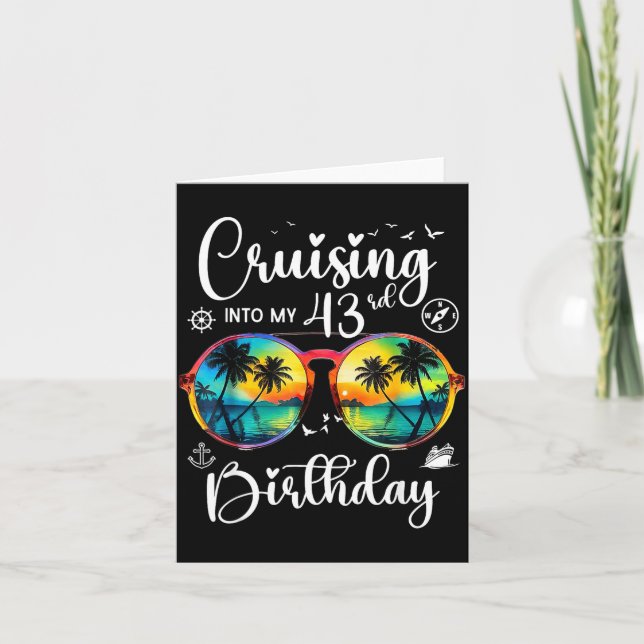 Cruising Into My 43rd Birthday Trip Vacation Cruis Card (Front)