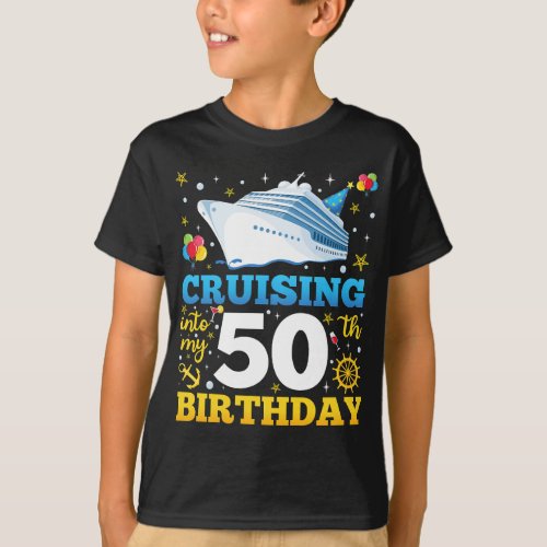 Cruising Into My 50 Birthday Party Boy T_Shirt