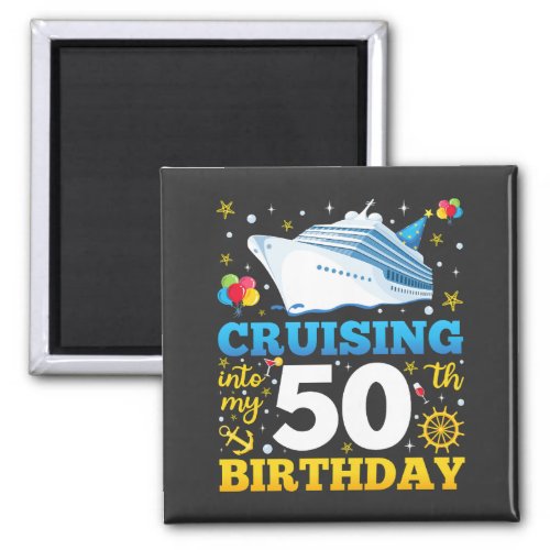 Cruising Into My 50 Birthday Party Square Magnet