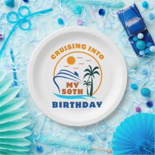 Cruising Into My 50th Birthday Boat Paper Plates