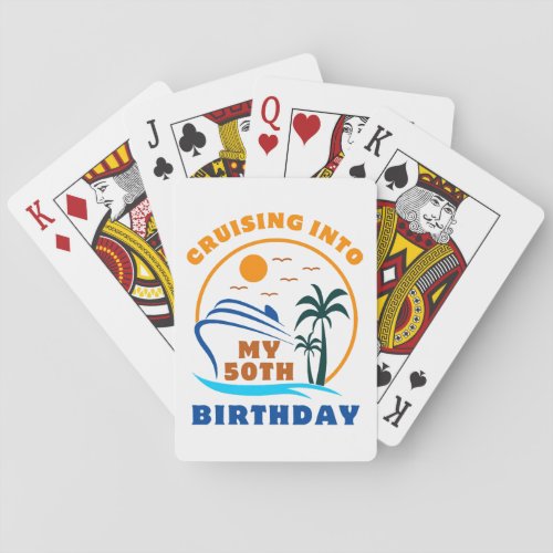 Cruising Into My 50th Birthday Boat Playing Cards