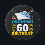 Cruising Into My 60 Birthday Party Round Button<br><div class="desc">Cruising Into My 60 Year Old Birthday Party 60th B-Day Funny design Gift Circle Magnet Classic Collection.</div>