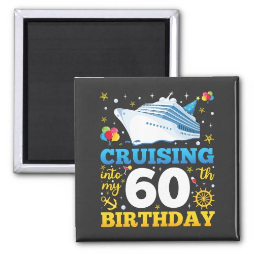 Cruising Into My 60 Birthday Party Square Magnet