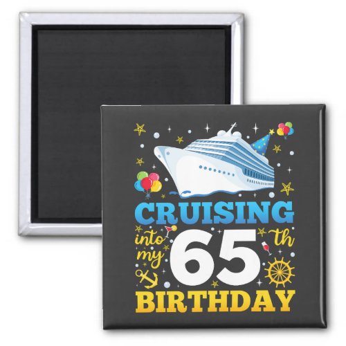 Cruising Into My 65 Birthday Party Square Magnet