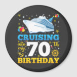 Cruising Into My 70 Birthday Party Circle Magnet<br><div class="desc">Cruising Into My 70 Year Old Birthday Party 70th B-Day Funny design Gift Circle Magnet Classic Collection.</div>