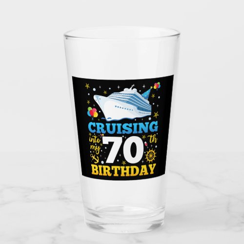 Cruising Into My 70 Birthday Party Drinking Glass