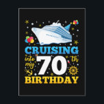 Cruising Into My 70 Birthday Party Postcard<br><div class="desc">Cruising Into My 70 Year Old Birthday Party 70th B-Day Funny design Gift Standard Postcard Classic Collection.</div>