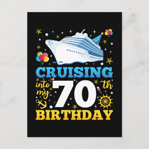 Cruising Into My 70 Birthday Party Postcard
