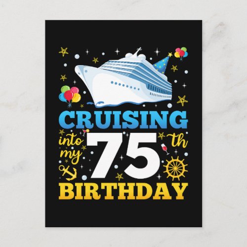 Cruising Into My 75 Birthday Party Postcard