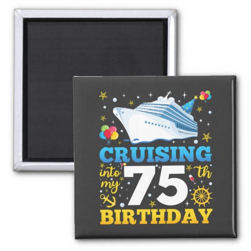 Cruising Into My 75 Birthday Party Square Magnet