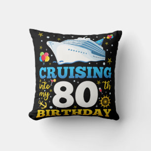 Cruising Into My 80 Birthday Party Throw Pillow