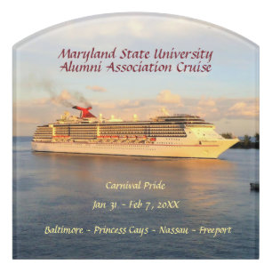 Cruising into Nassau Stateroom Door Marker Sign