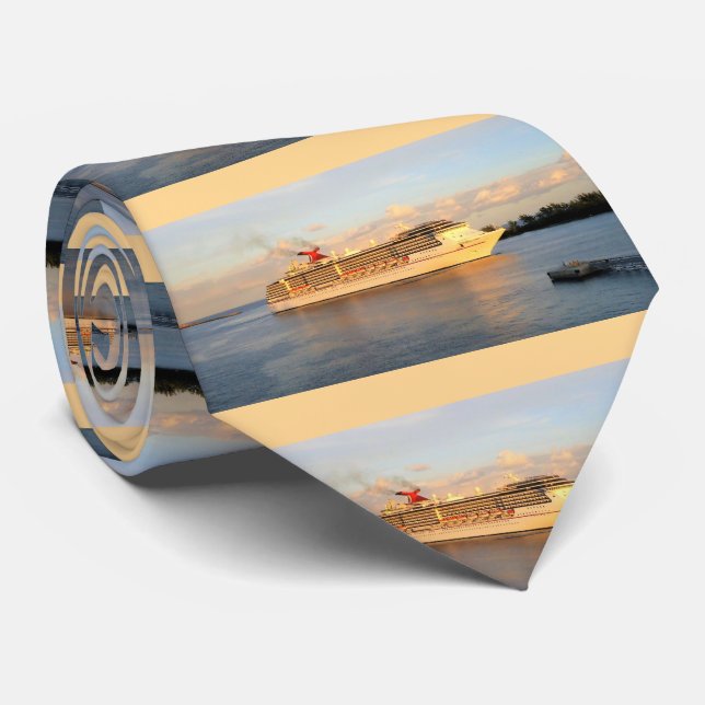 Cruising into Nassau Stripe Neck Tie (Rolled)