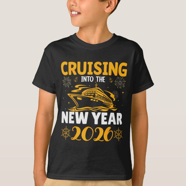 Cruising Into New Year 2026 Family Cruise Matching T-Shirt (Front)
