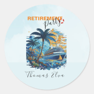 Cruising into Retirement Party, Cruise Party  Classic Round Sticker