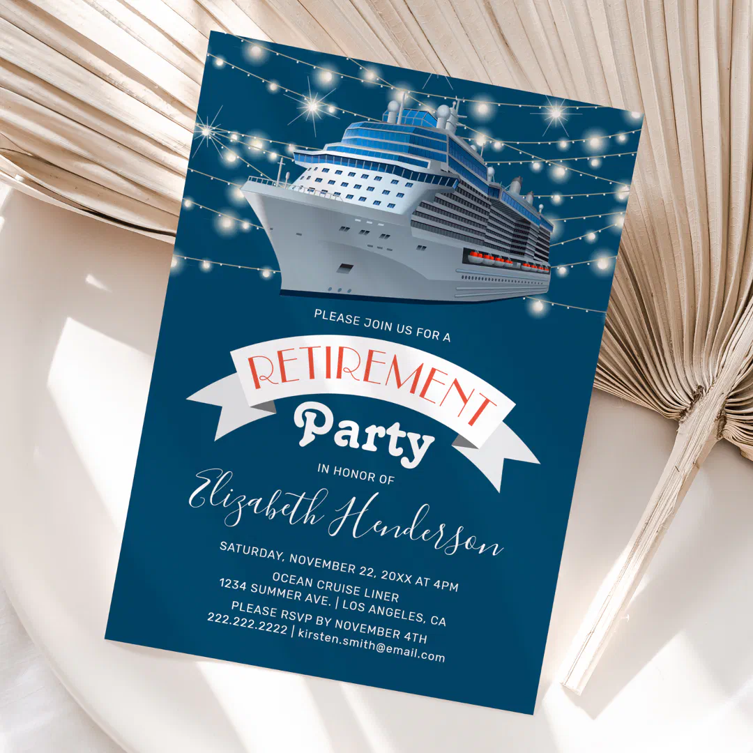 Cruising into Retirement Party | Ocean Liner Invitation (Creator Uploaded)