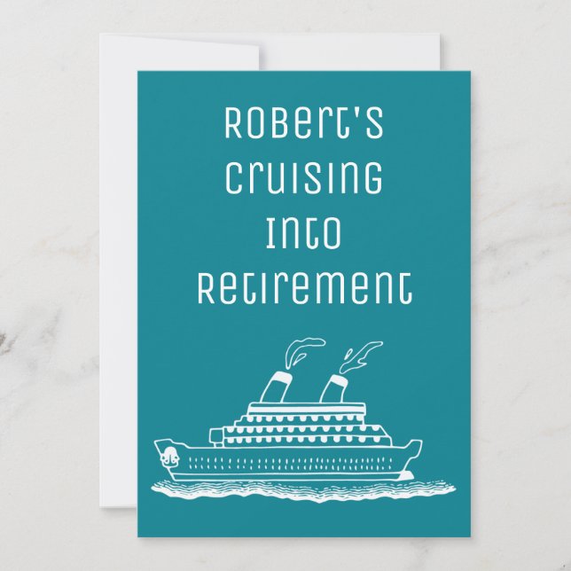 Cruising Into Retirement Party Simple Modern Invitation (Front)