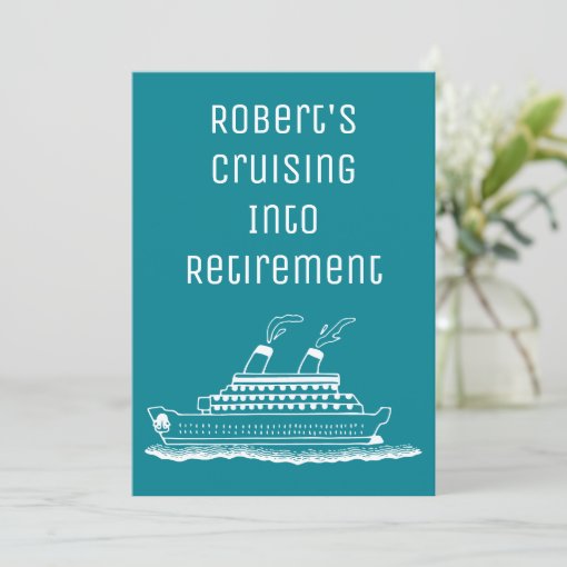 Cruising Into Retirement Party Simple Modern Invitation | Zazzle