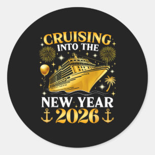 Cruising Into The 2026 New Years Eve Party Family Classic Round Sticker