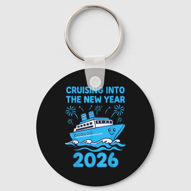 Cruising Into The New Year 2026 Celebration  Keychain (Front)