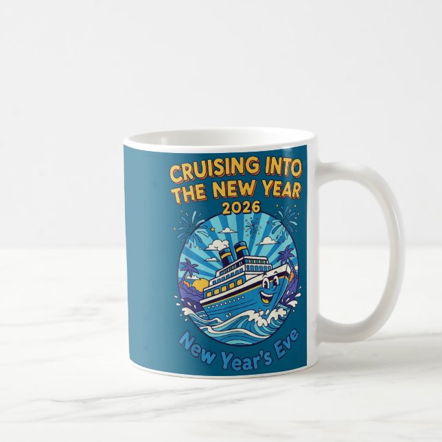 Cruising Into The New Year 2026 Fun New Year's Eve Coffee Mug (Right)