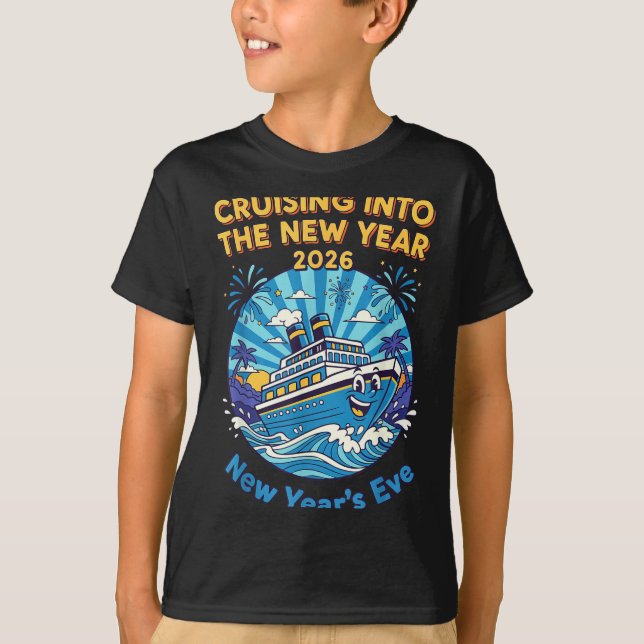 Cruising Into The New Year 2026 Fun New Year's Eve T-Shirt (Front)
