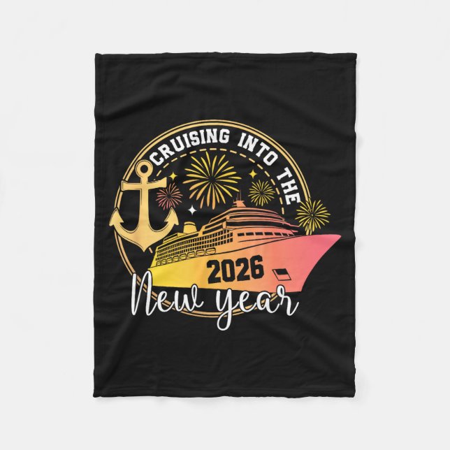 Cruising Into The New Year 2026 Happy Family Trips Fleece Blanket (Front)