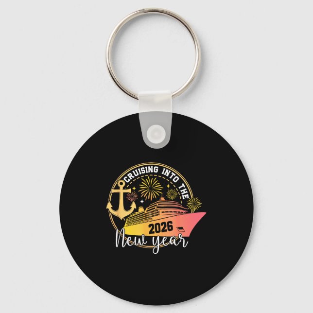 Cruising Into The New Year 2026 Happy Family Trips Keychain (Front)
