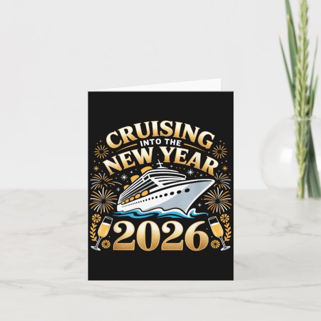 Cruising Into The New Year 2026 Happy New Year 202 Card (Front)