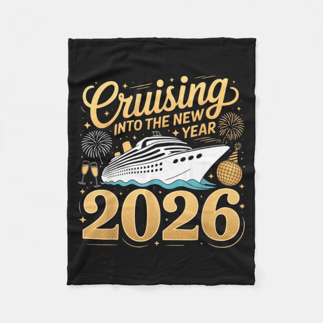 Cruising Into The New Year 2026 Matching Family Cr Fleece Blanket (Front)