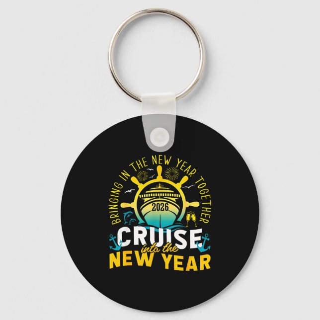 Cruising Into The New Year 2026 Matching Family Cr Keychain (Front)
