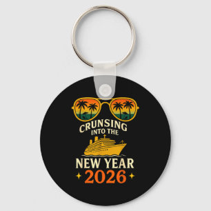 Cruising Into The New Year 2026 Retro Sunset Cruis Keychain