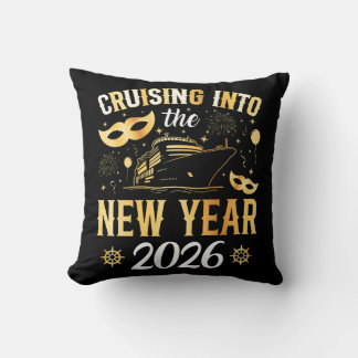 Cruising into the New Year 2026 Throw Pillow