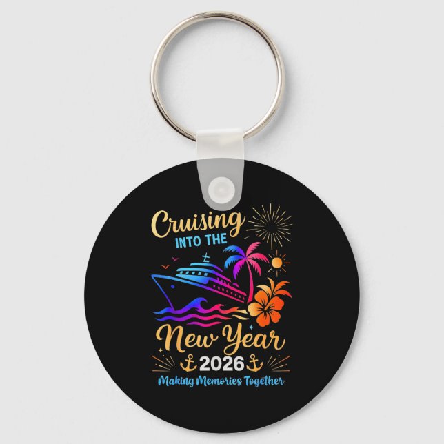 Cruising Into The New Year 2026 Trip Family Matchi Keychain (Front)