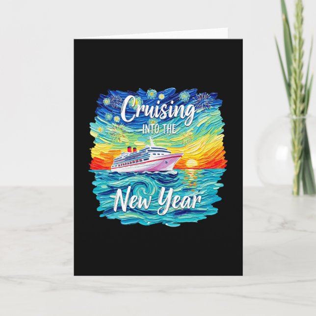 Cruising Into The New Year 2026 Vacation Party Fam Card (Front)