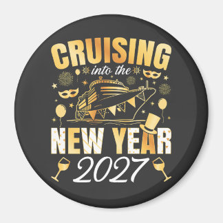 Cruising into the New Year 2027 Circle Magnet