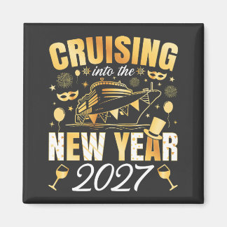 Cruising into the New Year 2027 Square Magnet