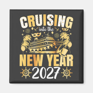 Cruising into the New Year 2027 Square Magnet