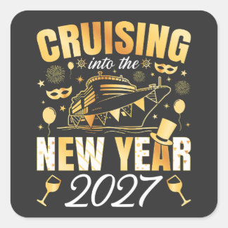 Cruising into the New Year 2027 Square Sticker