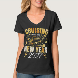 Cruising into the New Year 2027 Women V-Neck T-Shirt