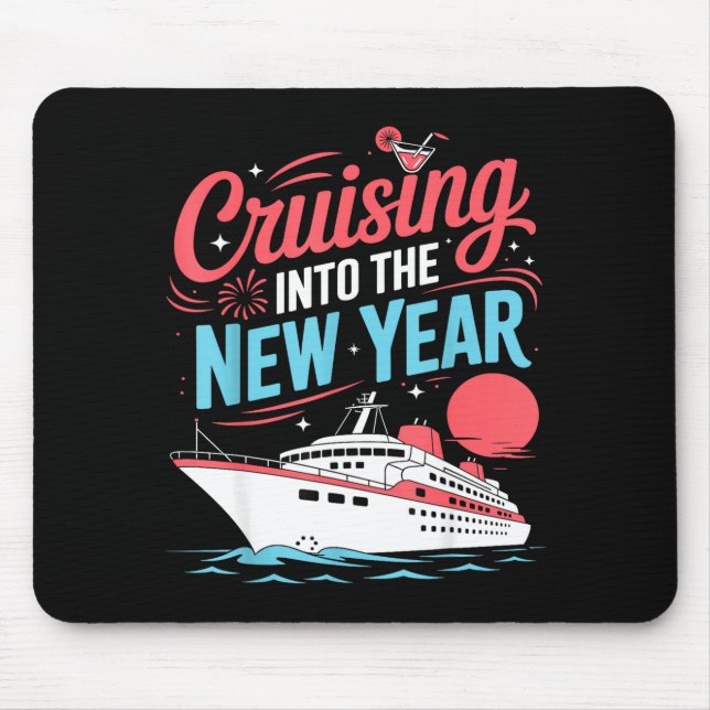Cruising Into The New Year Trocal Holiday Travel V Mouse Pad (Front)