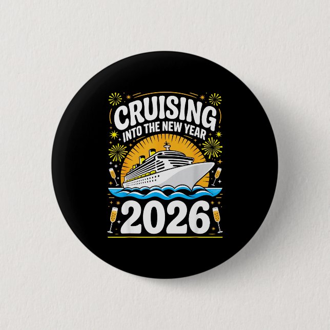 Cruising Into The New Years Eve 2026 Family Matchi Button (Front)