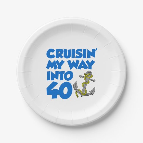 Cruising My Way Into 40 Party Decor Paper Plate